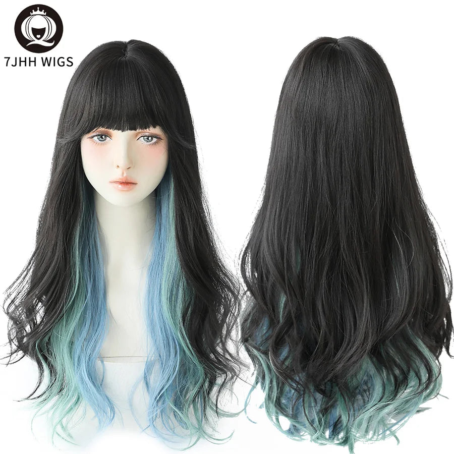 Long Wavy Synthetic Black Wigs For Women