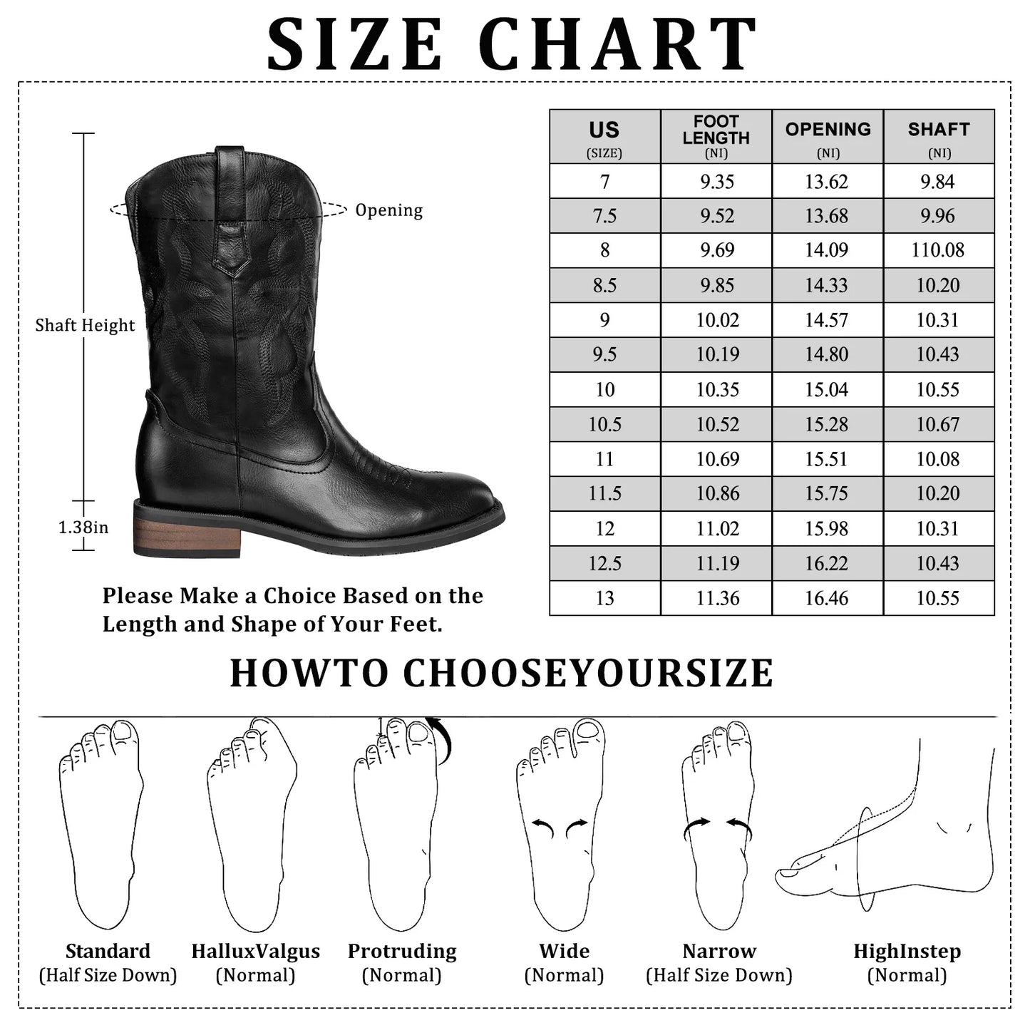 Men's Authentic Western Boots: Black Square Toe with Old West Embroidery