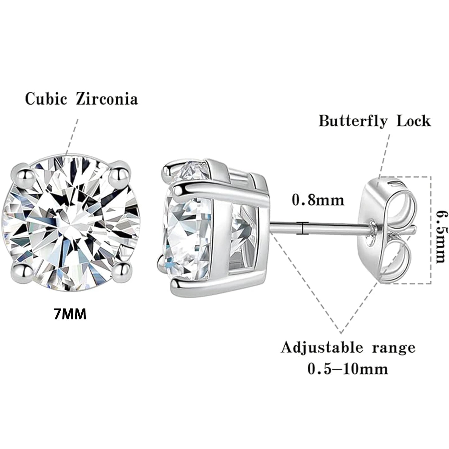 925 silver, moissanite stud earrings, men's earrings, women's earrings, set