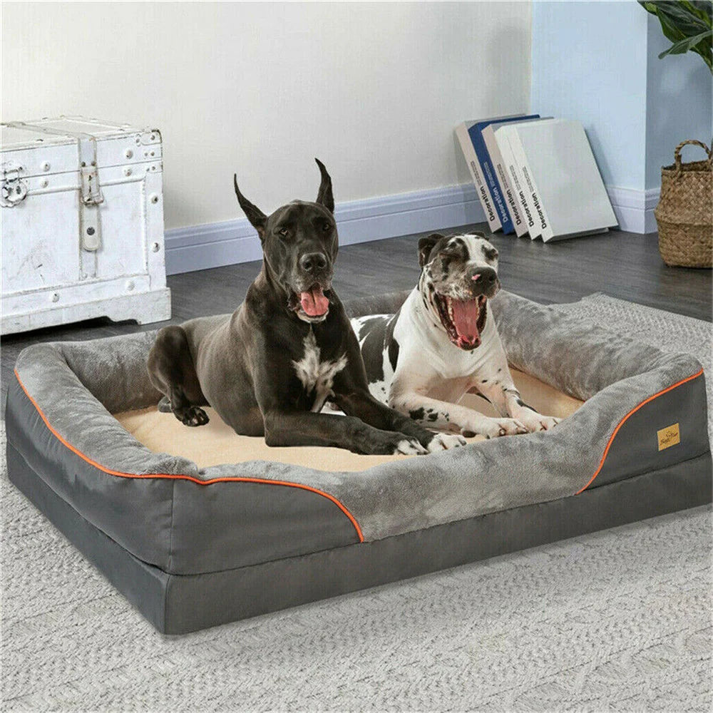 Jumbo Orthopedic Dog Bed Memory Foam Pet Sofa Couch Waterproof Cushion Warm  Bolster Couch Removable Cover