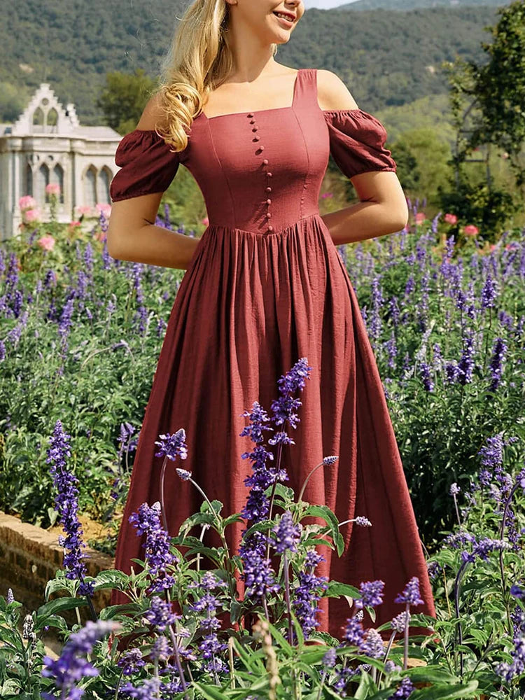 Women Renaissance Summer Midi Dress