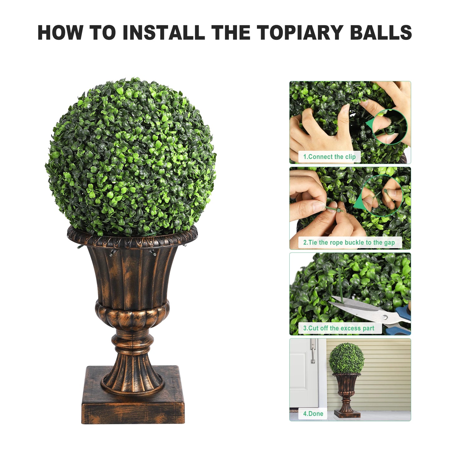 24” Artificial Plant Topiary Ball with Pot