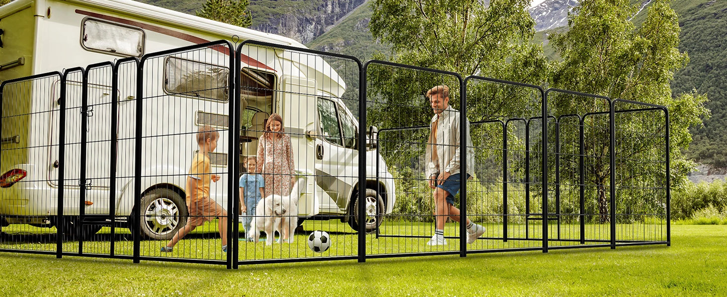 16 Panel Dog Playpen Indoor Pet Fence Exercise Yard Gate Heavy Duty Crates with Doors Metal Dog Pen