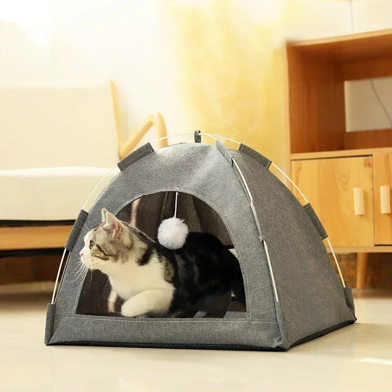 Pet Tent Bed Removable Cat Sofa Basket Canvas