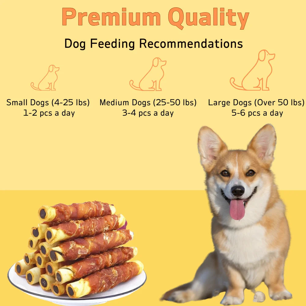 Chicken Wrapped Cowhide Stick,