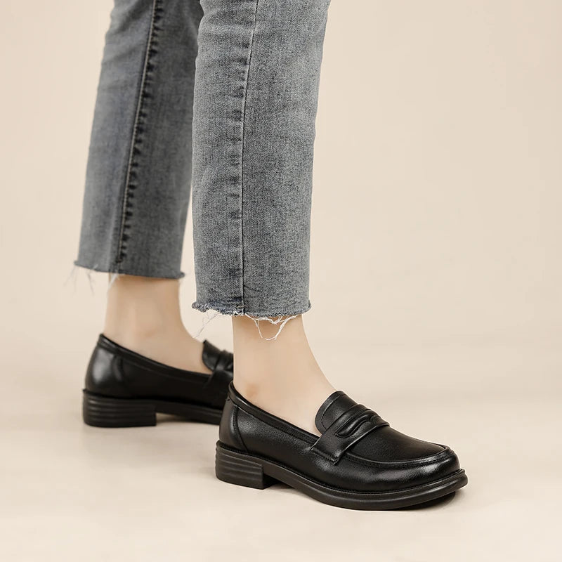 Women's Casual Loafers Slip On Leather Shoes