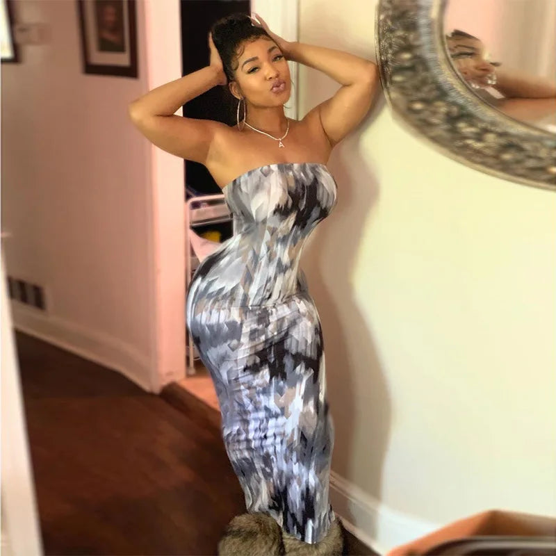 Summer Women's Colorful Tie Dye Print Off Shoulder Wrapped