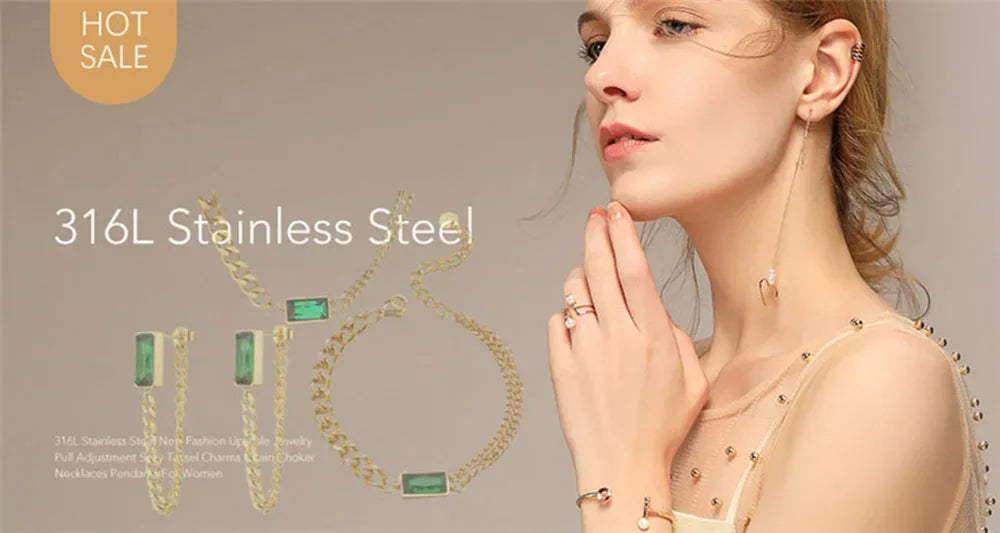 3pcs/set Stainless Steel Jewelry Set