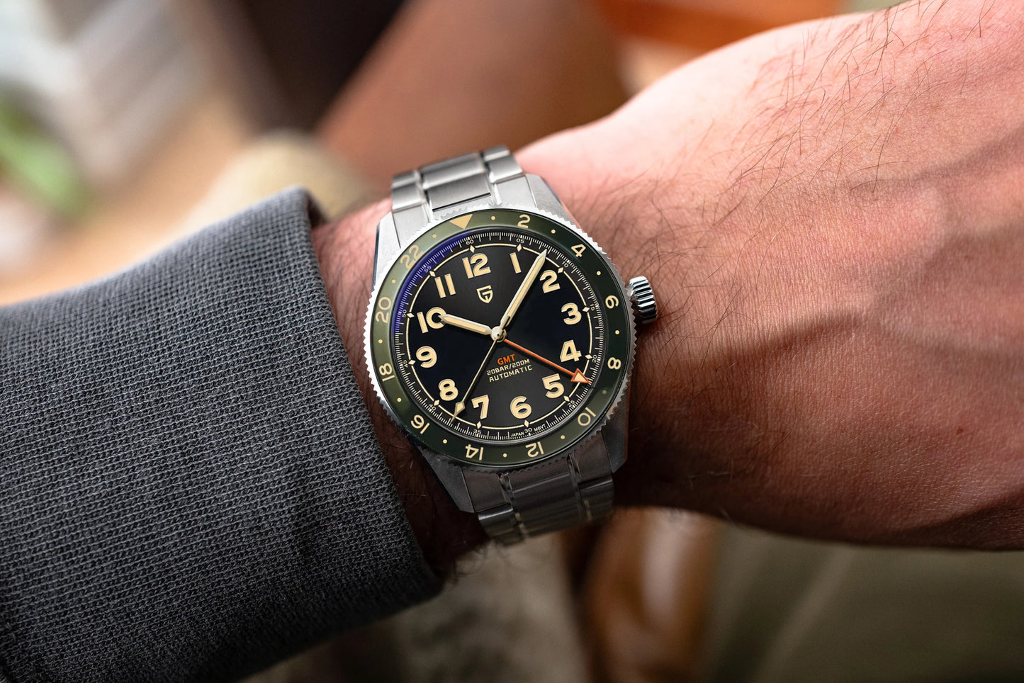 （Local delivery）PAGANI DESIGN 2025 New NH34 GMT Men's Automatic Mechanical Watch Stainless Steel Sapphire 20Bar C3 reloj hombre