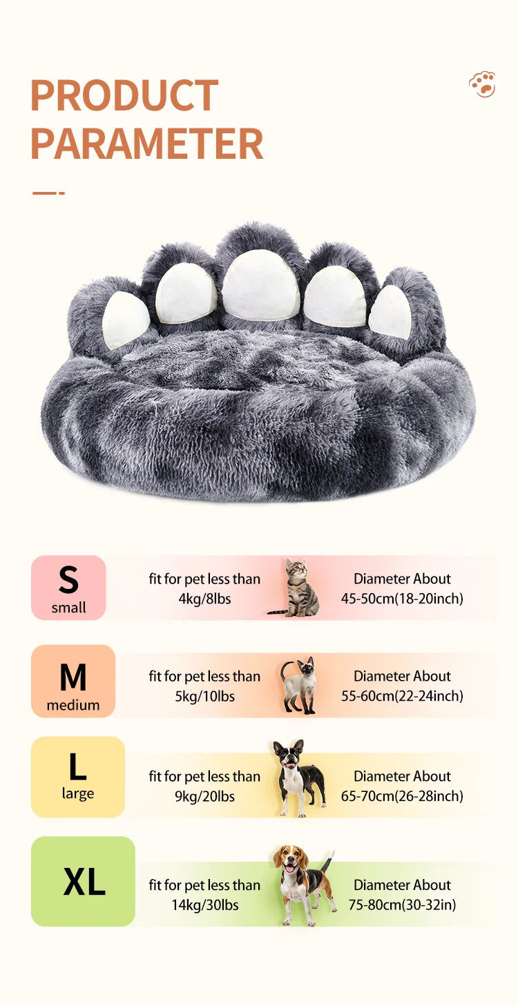 Cozy Comfy Pet Dog Bed Paw Shape Warm Dog Bed Cushion