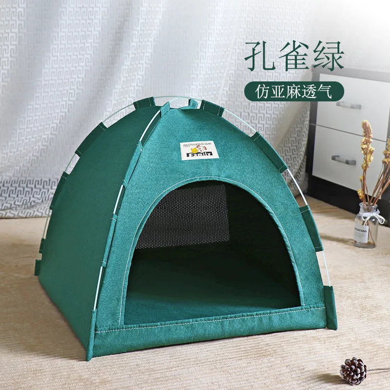 Pet Tent Bed Removable Cat Sofa Basket Canvas