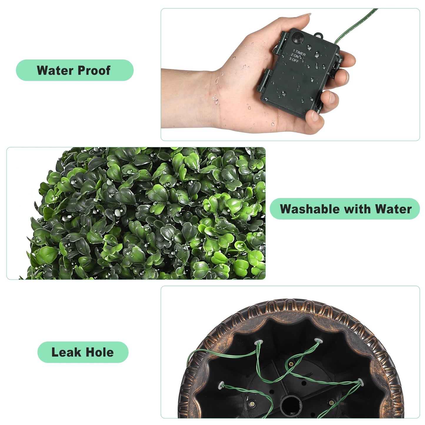 24” Artificial Plant Topiary Ball with Pot