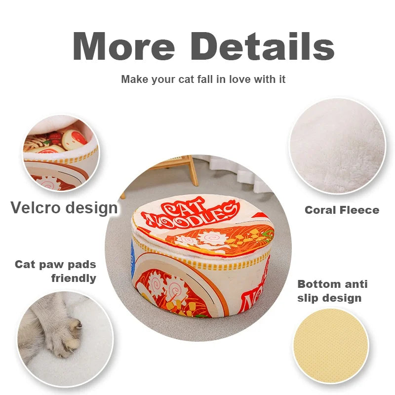 The New Winter Cartoon Ramen Cat Nest Love