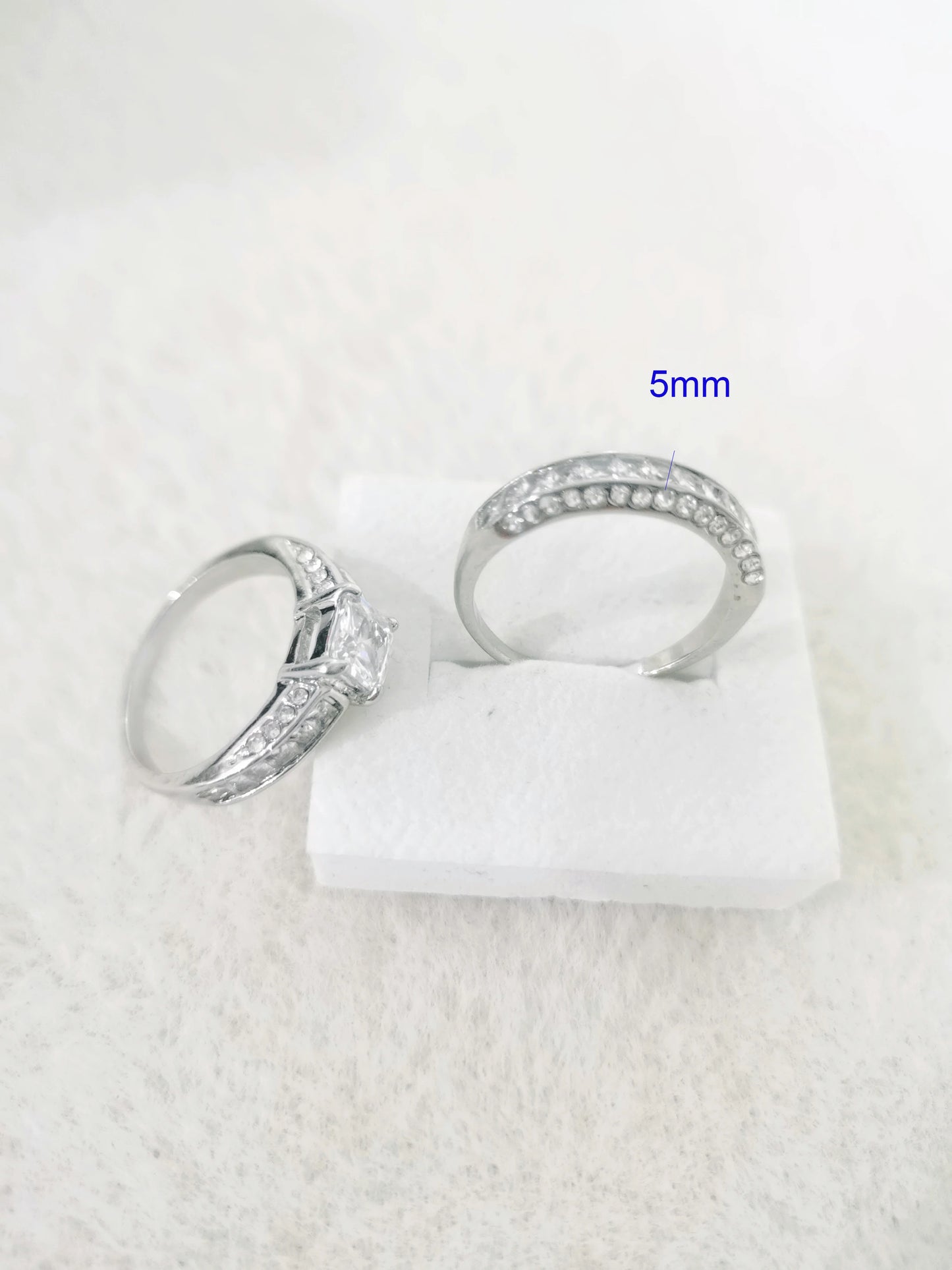 2pcs/set Alliance Engagement Wedding Rings