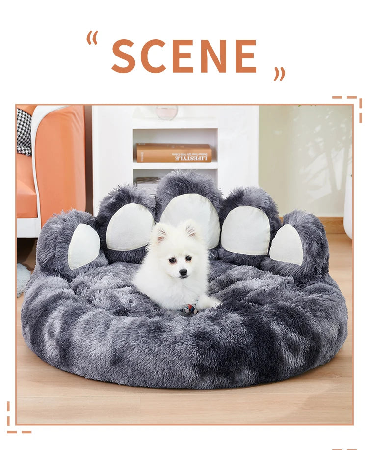 Cozy Comfy Pet Dog Bed Paw Shape Warm Dog Bed Cushion