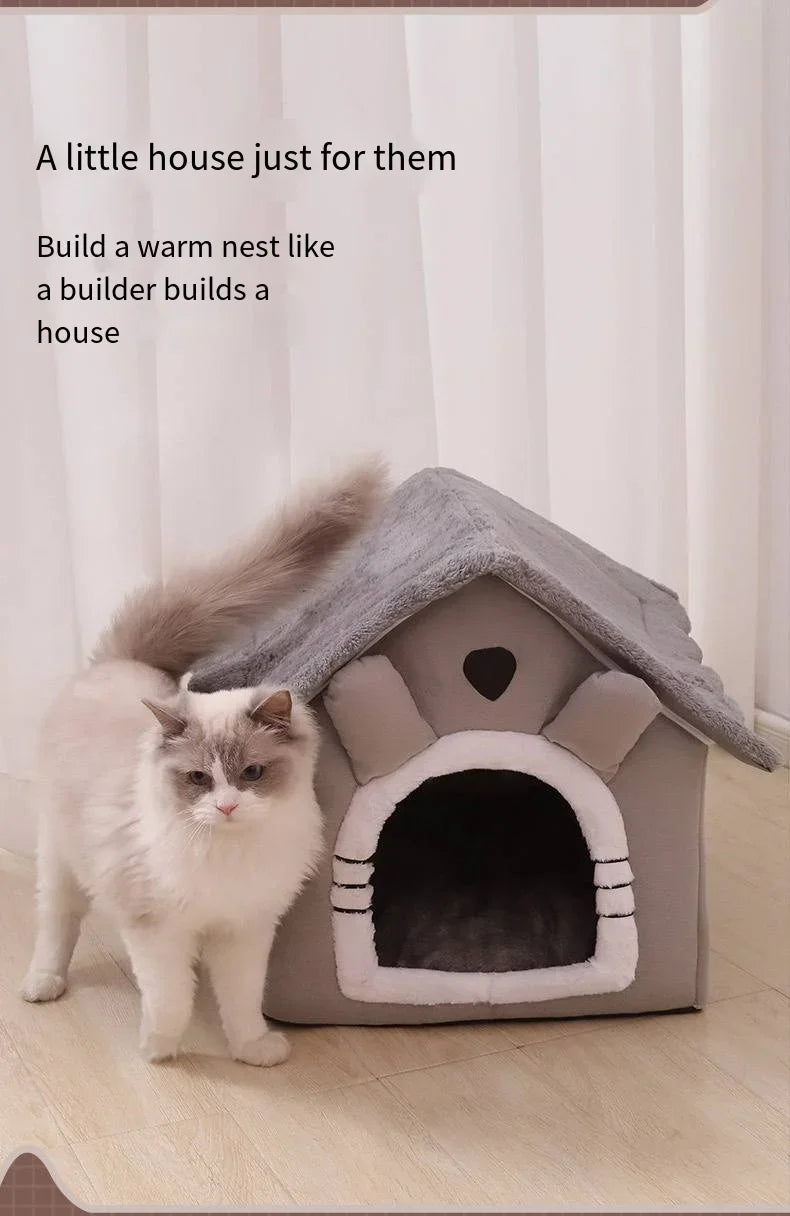 All Seasons Warm Washable Cat Dog House Indoor Soft Removable Cushion