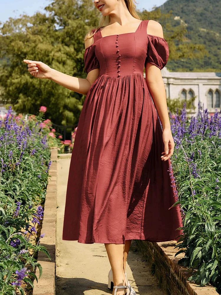 Women Renaissance Summer Midi Dress
