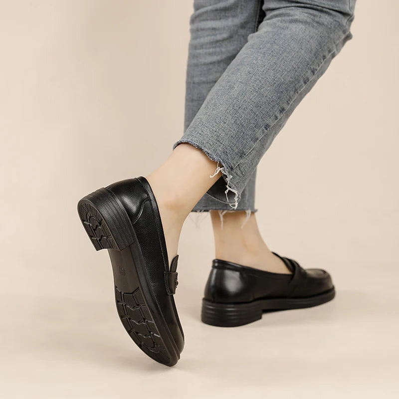 Women's Casual Loafers Slip On Leather Shoes