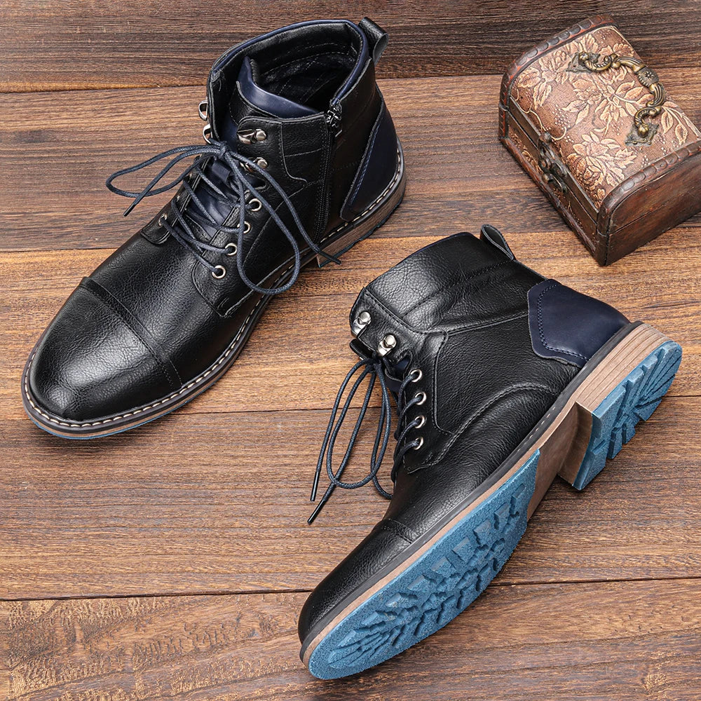 Retro Men Ankle Boots Casual  Men Boots