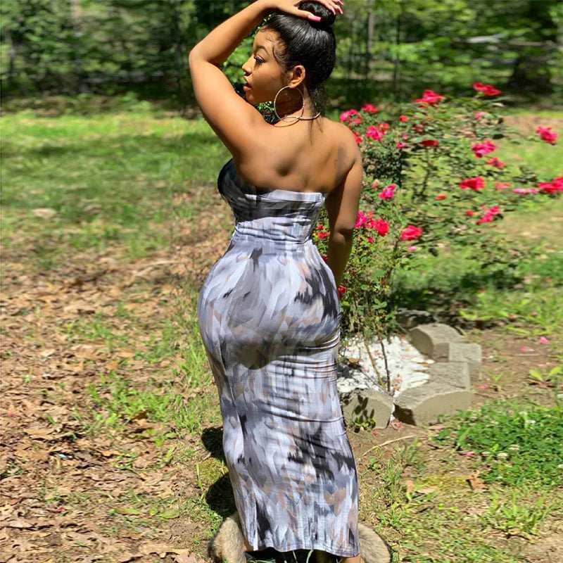 Summer Women's Colorful Tie Dye Print Off Shoulder Wrapped