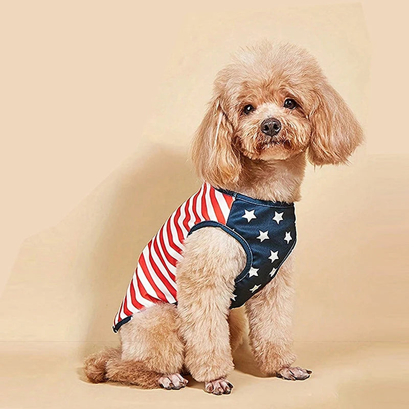 American Flag Patriotic Dog Bandana Scarf Set
