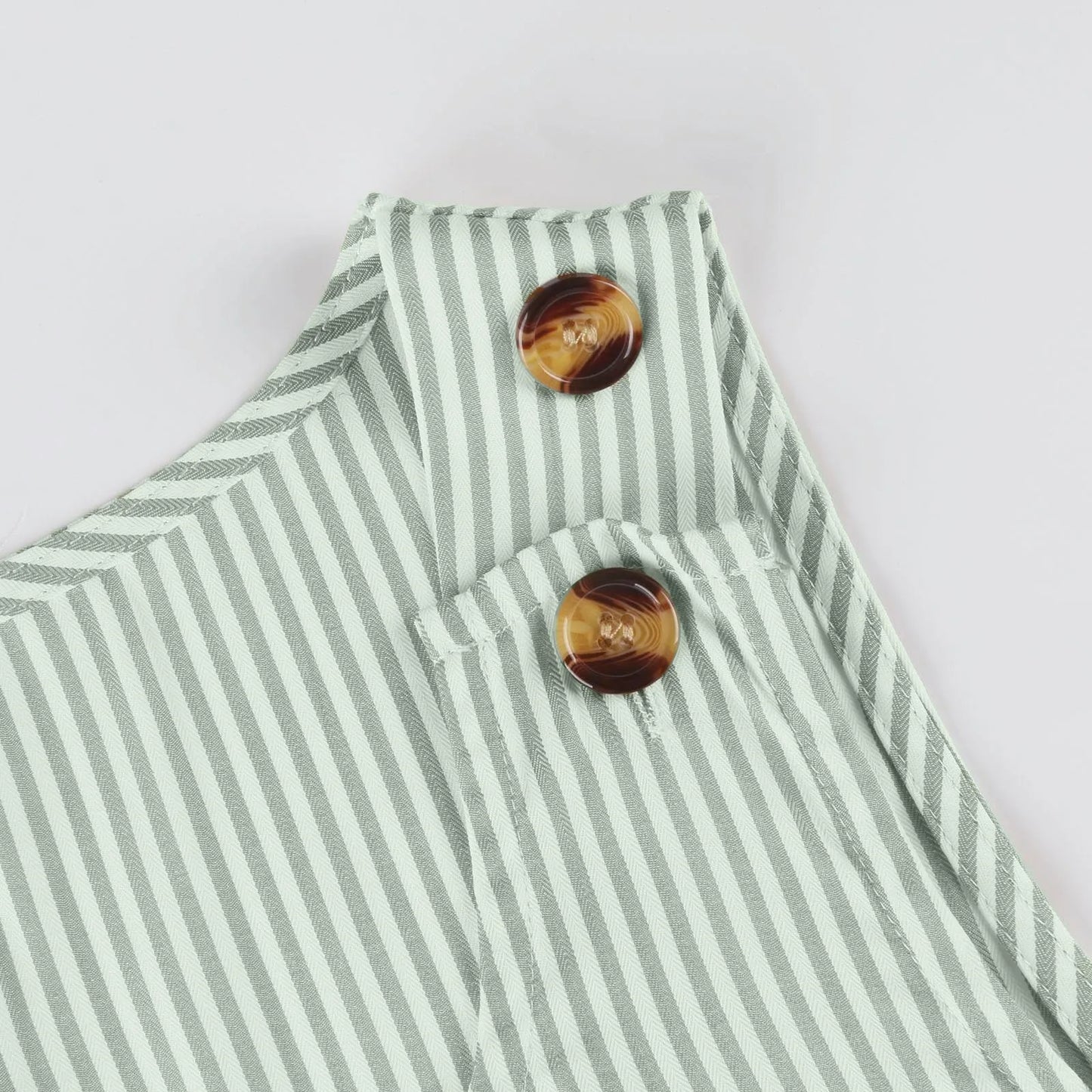 Summer Fashion Stripped Patchwork Commuting U-Neck Sleeveless Pockets