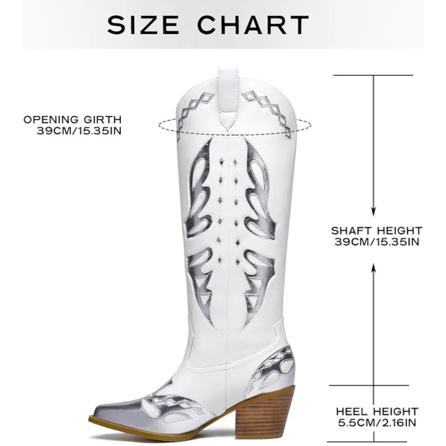 Women's metallic western boots with pointed toe