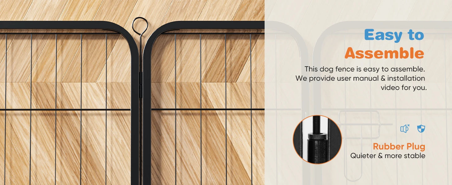 16 Panel Dog Playpen Indoor Pet Fence Exercise Yard Gate Heavy Duty Crates with Doors Metal Dog Pen