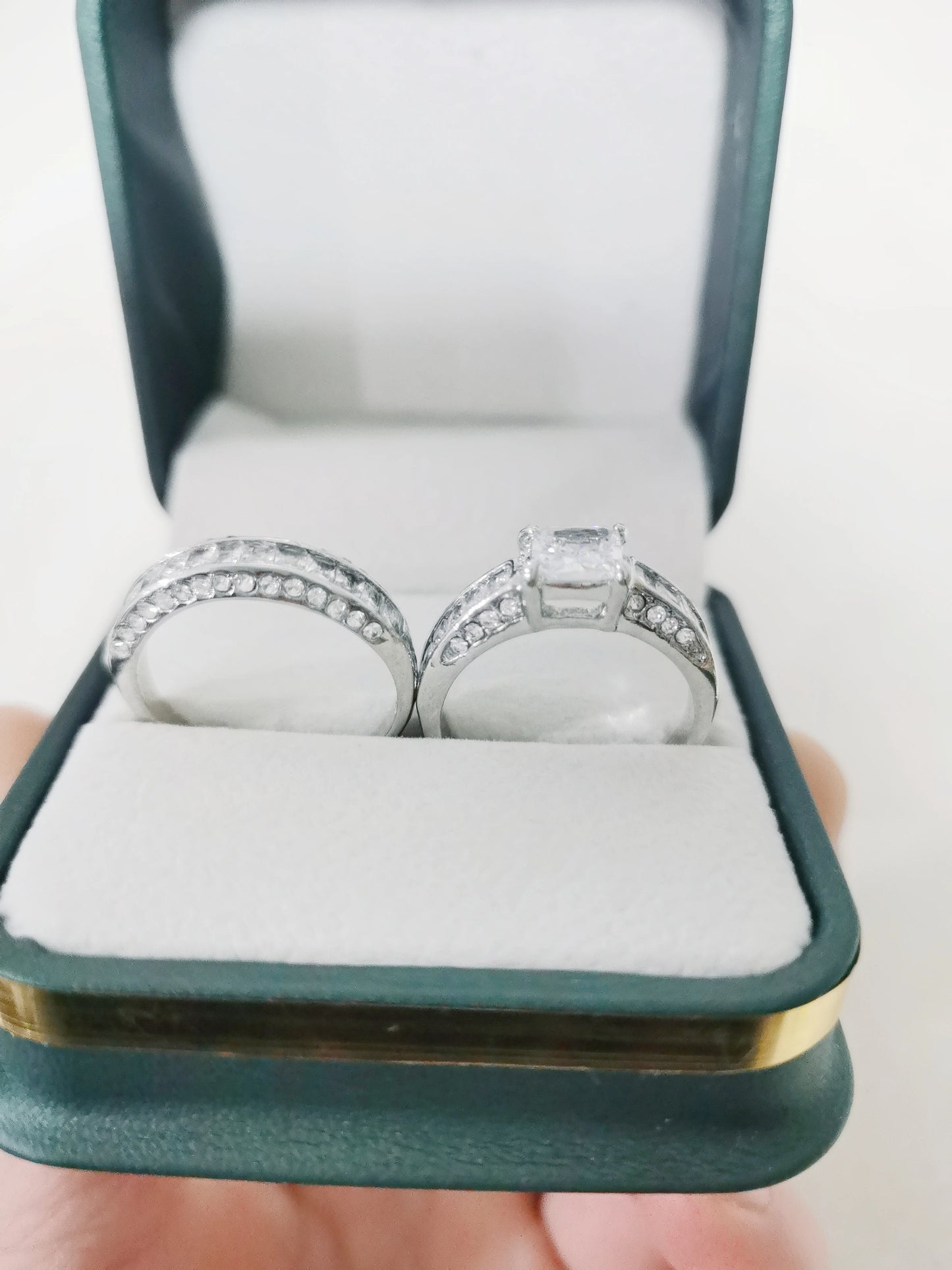 2pcs/set Alliance Engagement Wedding Rings