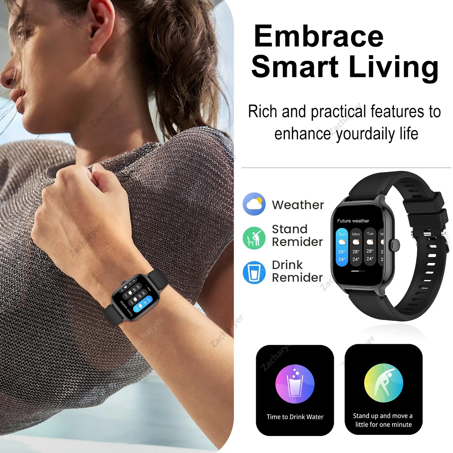 Smart watch full touch screen, sports watch