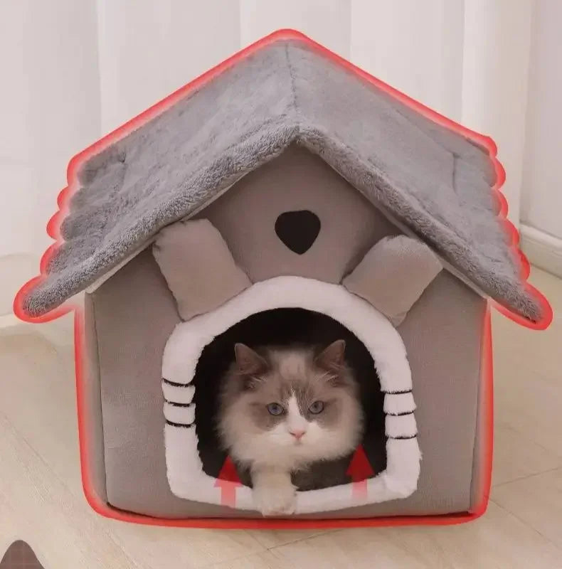All Seasons Warm Washable Cat Dog House Indoor Soft Removable Cushion