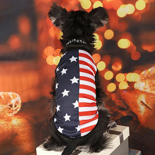 American Flag Patriotic Dog Bandana Scarf Set