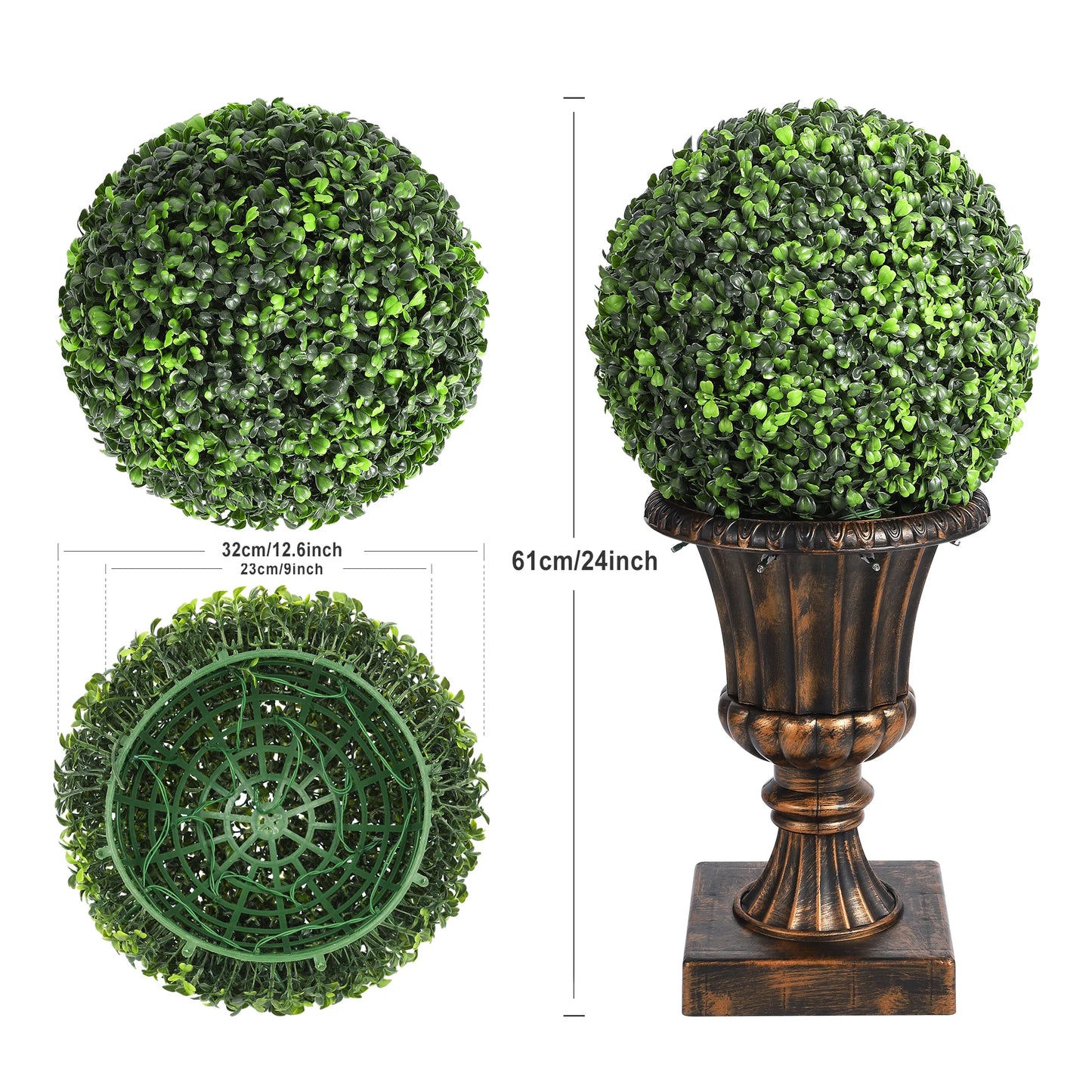24” Artificial Plant Topiary Ball with Pot